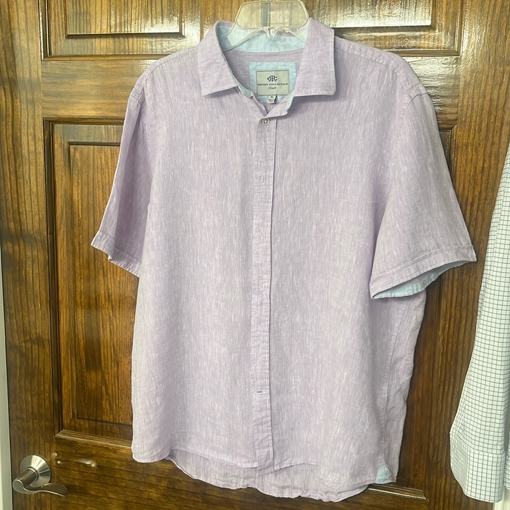 Report Collection Linen shirt. Size XL. Color: Lavender